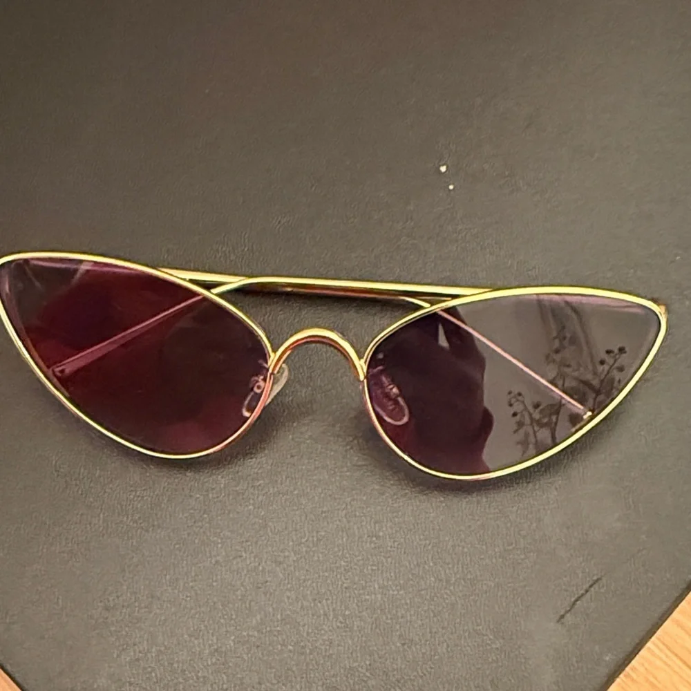 Gold Frame with Purple Lenses Sunglasses